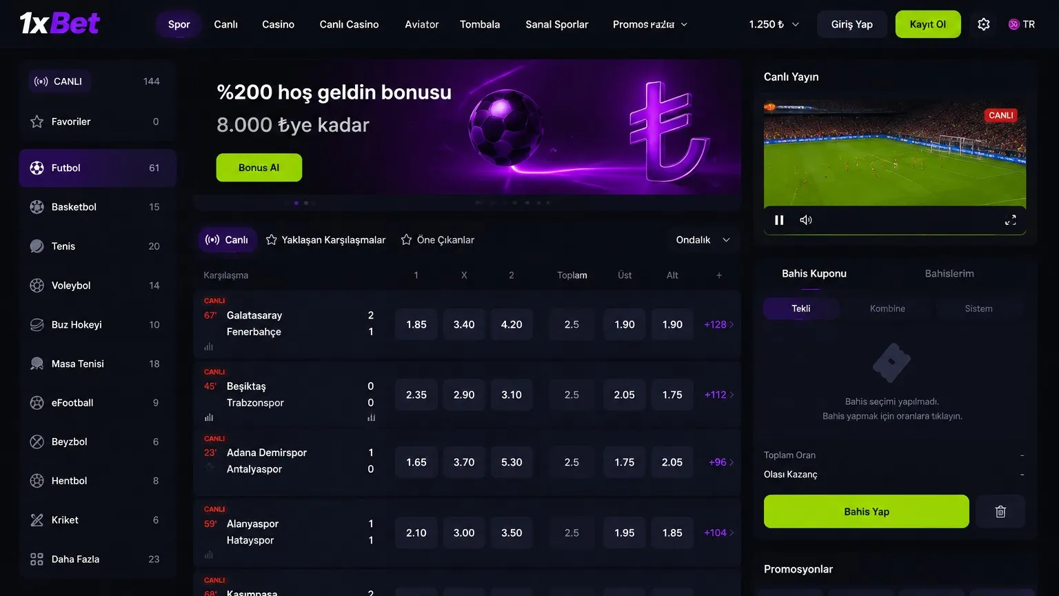 1xbet canlı bahis özellikleri ve oyun dinamikleri