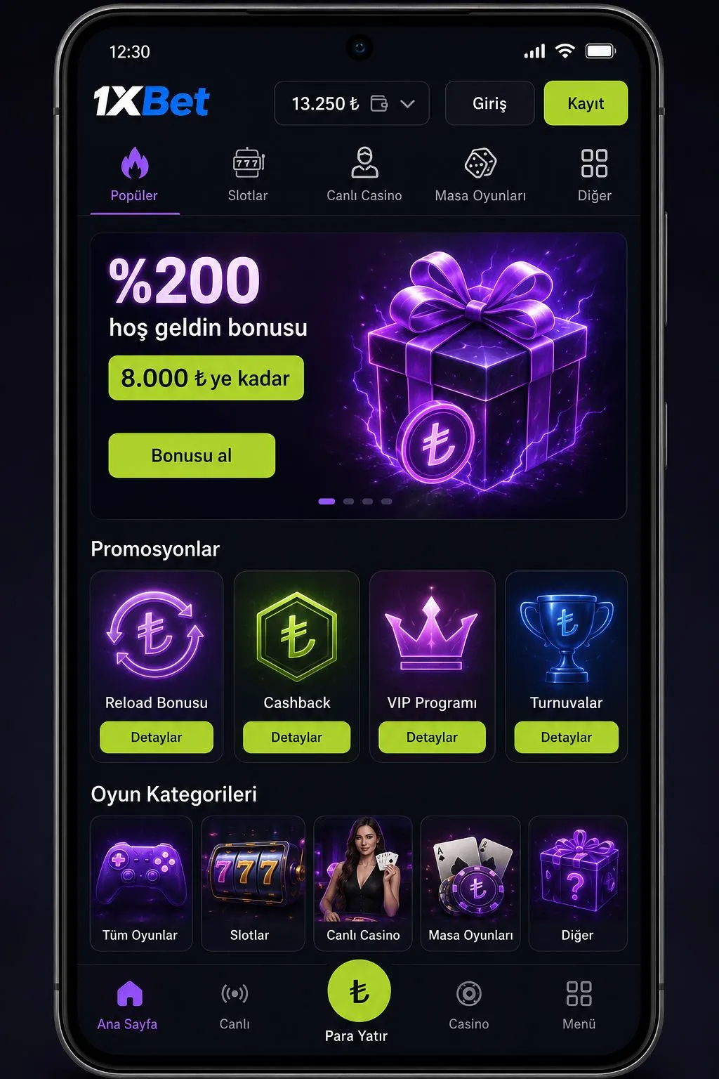 1xbet ile mobil cihazlardan bahis ve casino deneyimi