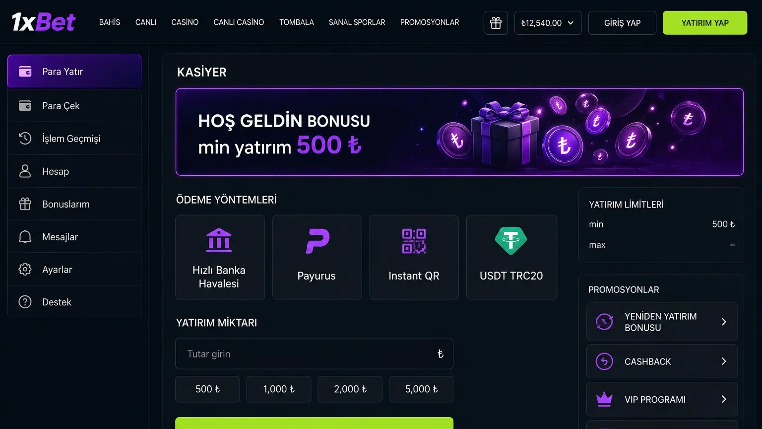 1xbet giriş ile güvenilir ödeme yöntemleri ve para transferi